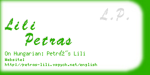 lili petras business card